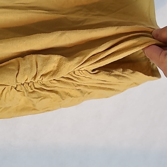 Mustard Yellow Roughed Blouse Sz M ¾ sleeves - Picture 3 of 7
